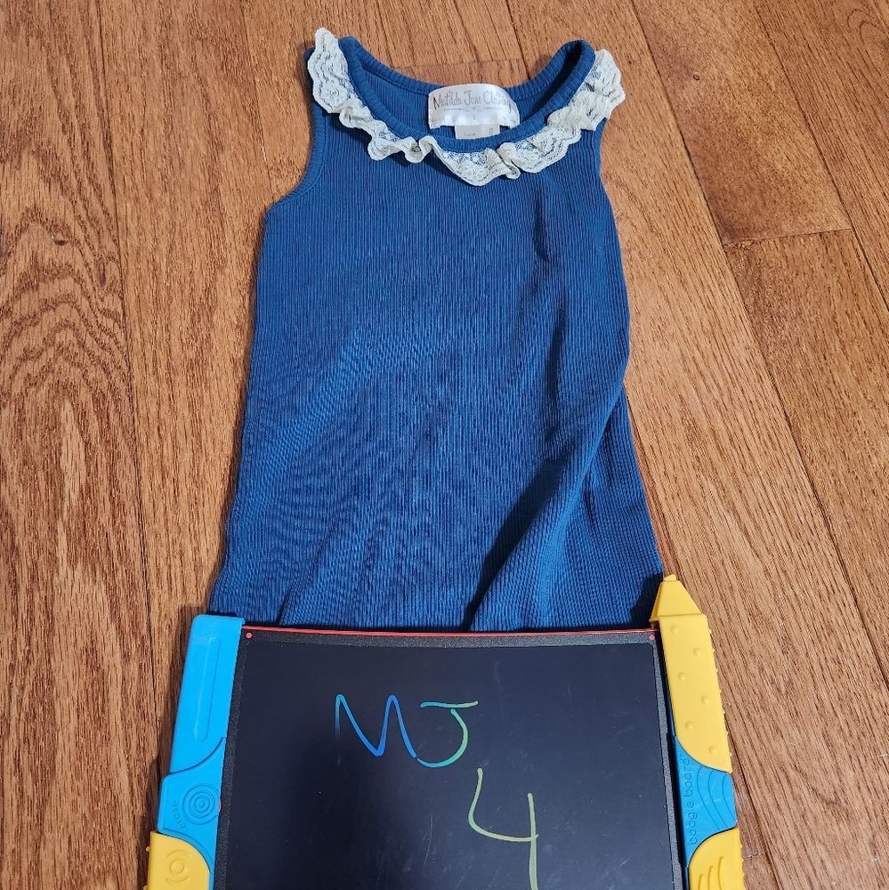 Matilda jane lace ruffle blue rank top size 4